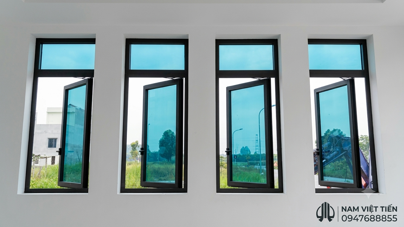 cửa nhôm xingfa mở quay đẹp