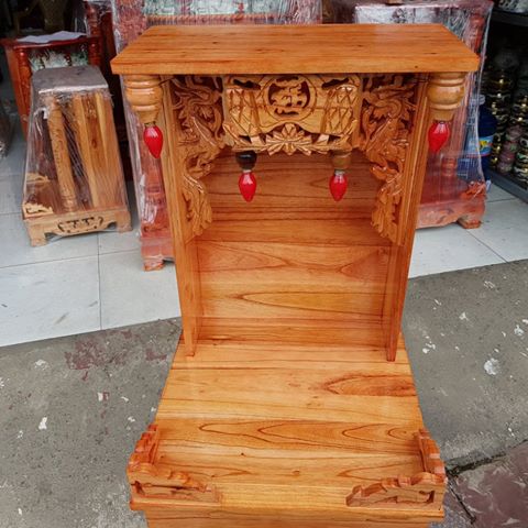 4 40 - Mẫu bàn thờ thần tài gỗ xoan